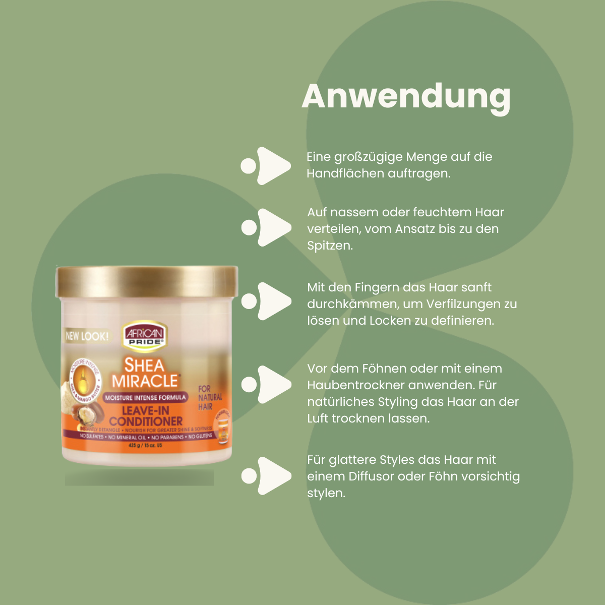 African Pride Shea Miracle Leave in Conditioner 425g_Anwendung