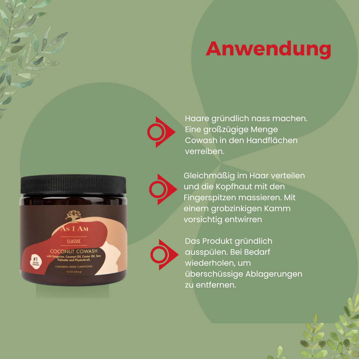 As I Am Classic Coconut Cowash 454g_Anwendung