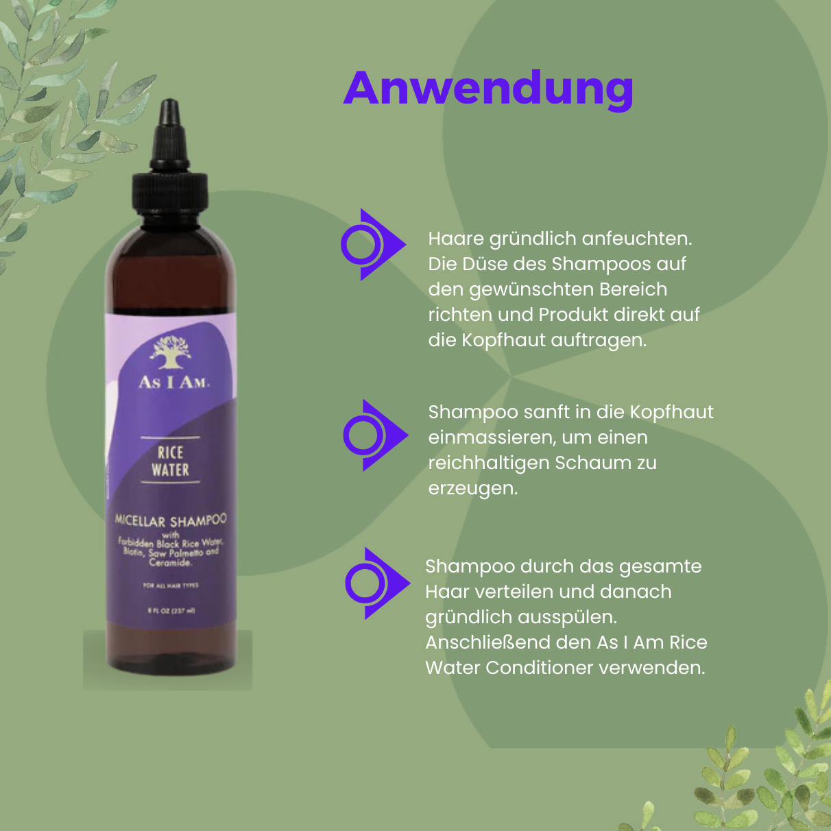 As I Am Rice Water Micellar Shampoo 237ml_Anwendung