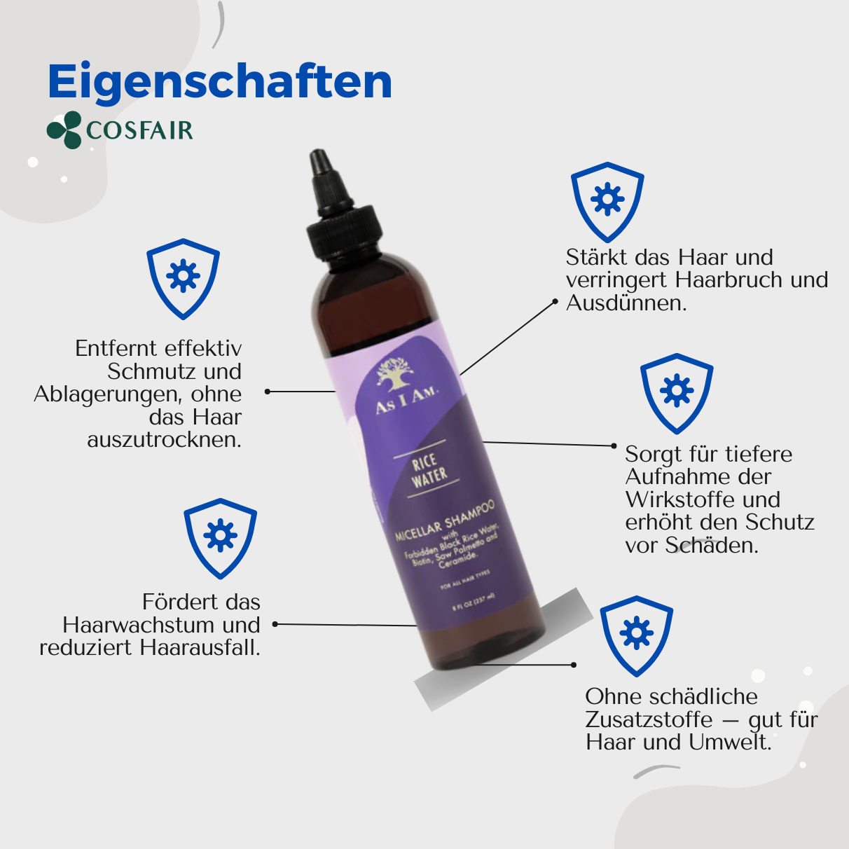 As I Am Rice Water Micellar Shampoo 237ml_Eigenschaften