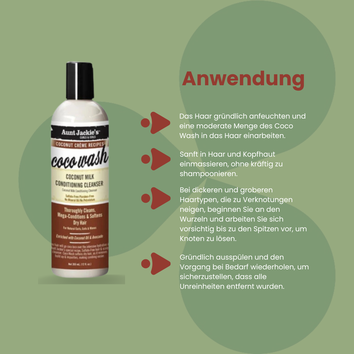 Aunt Jackie's Coconut Creme Recipes Coco Wash Conditioning Cleanser_Anwendung