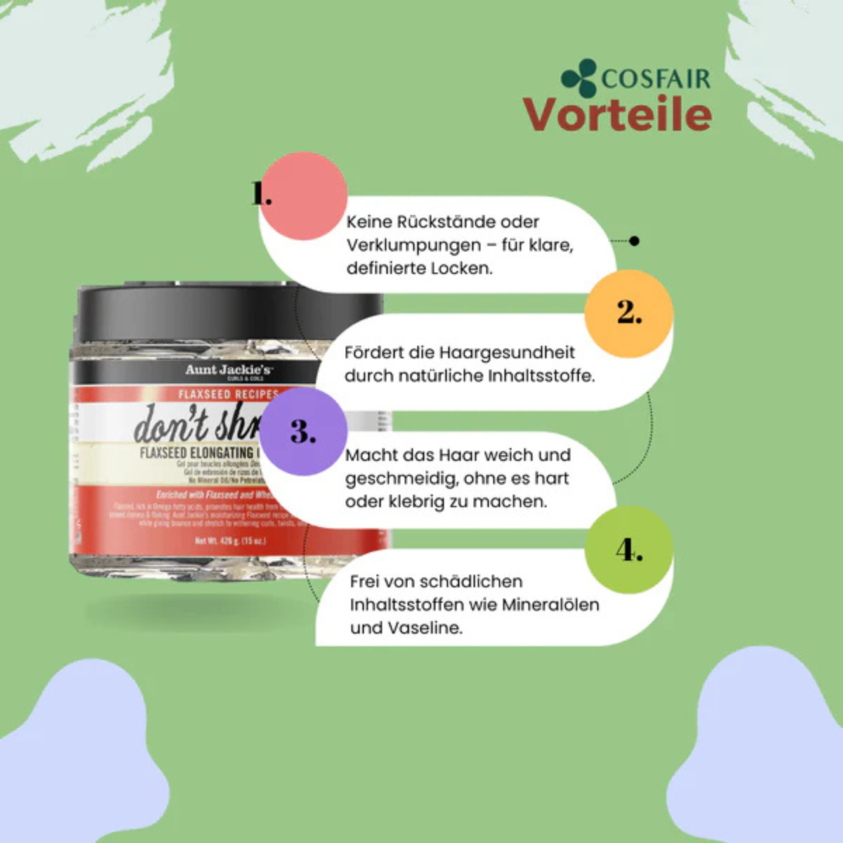 Aunt Jackie's Flaxseed Recipes Don't Shrink Curling Gel
