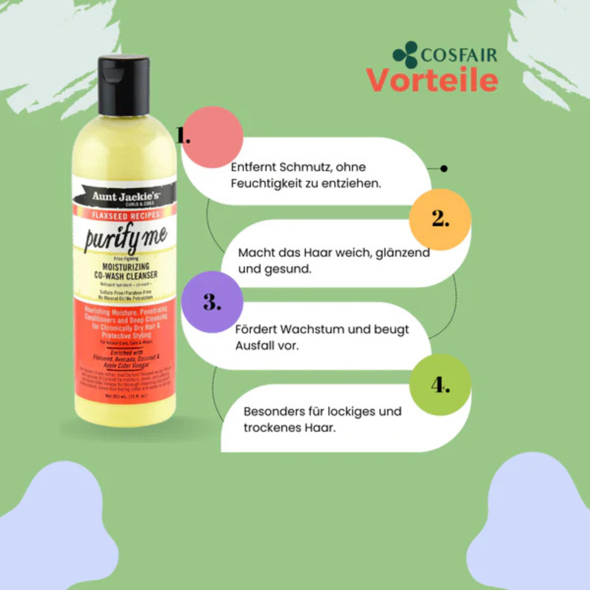 Aunt Jackie's Flaxseed Recipes Purify Me Moisturizing Co-Wash Cleanser