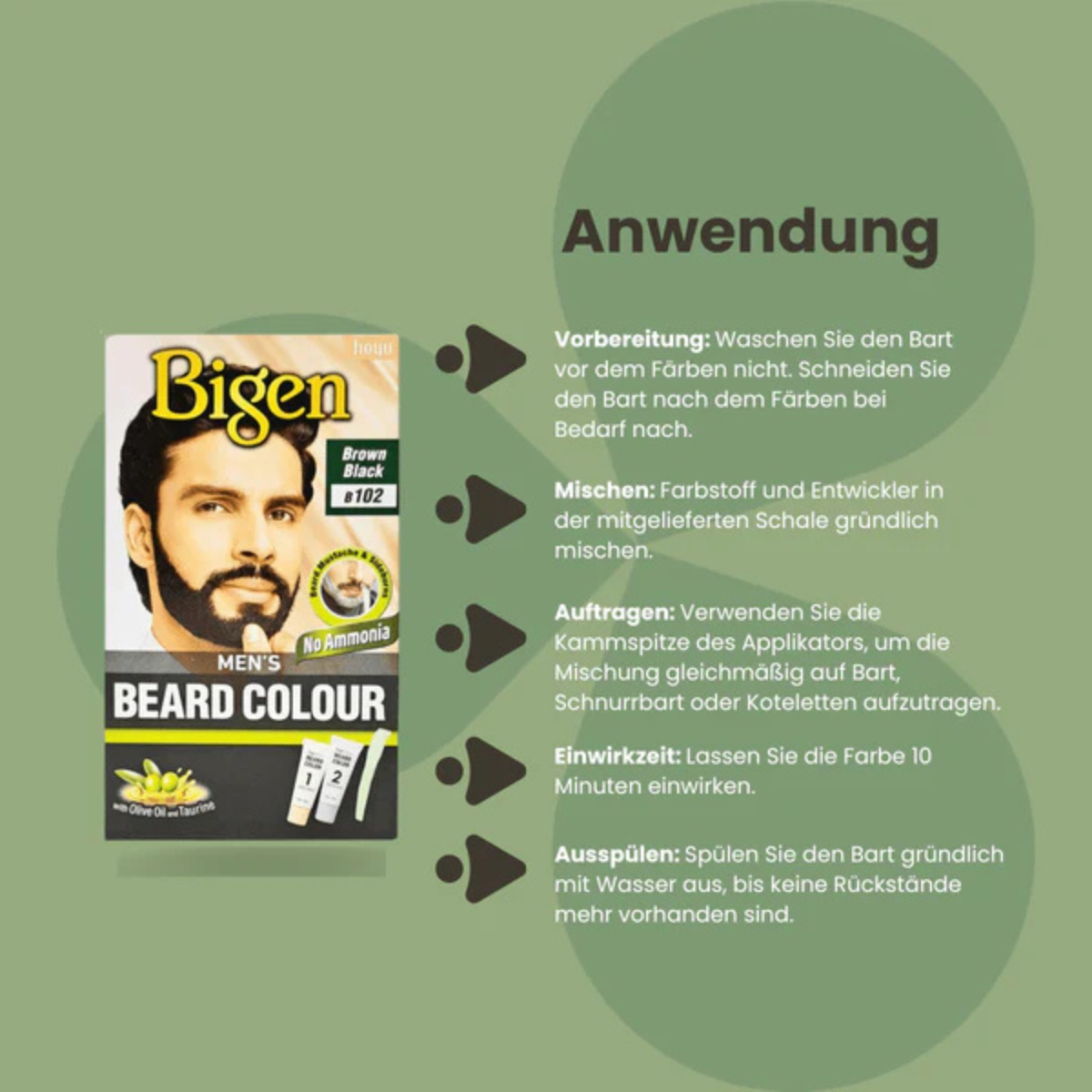Bigen Men's Beard Colour B102 Brown Black