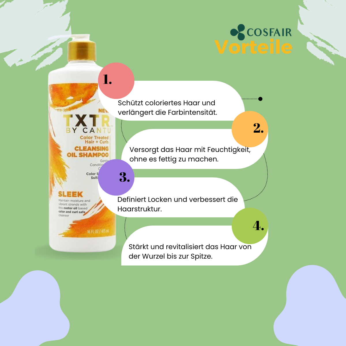 Cantu TXTR Cleansing Oil Shampoo 473 ml - Vorteile