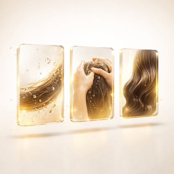 3D Infografik zur Anwendung des Eco Styler Black Castor & Flaxseed Oil Styling Gels für definierte Frisuren