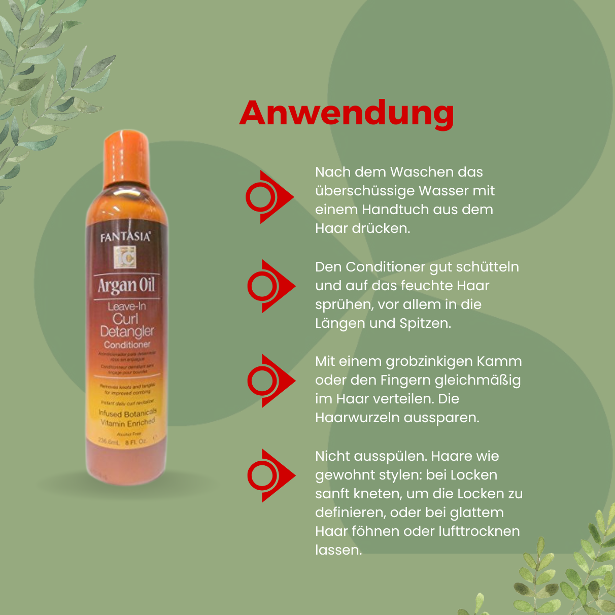 Fantasia IC Argan Oil Leave-in Curl Detangler Conditioner
