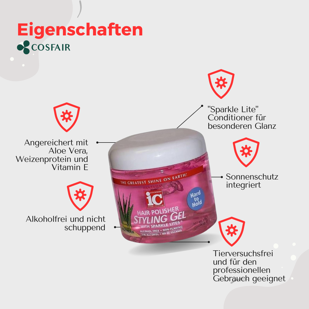 Fantasia IC Hair Polisher Aloe Styling Gel 454g