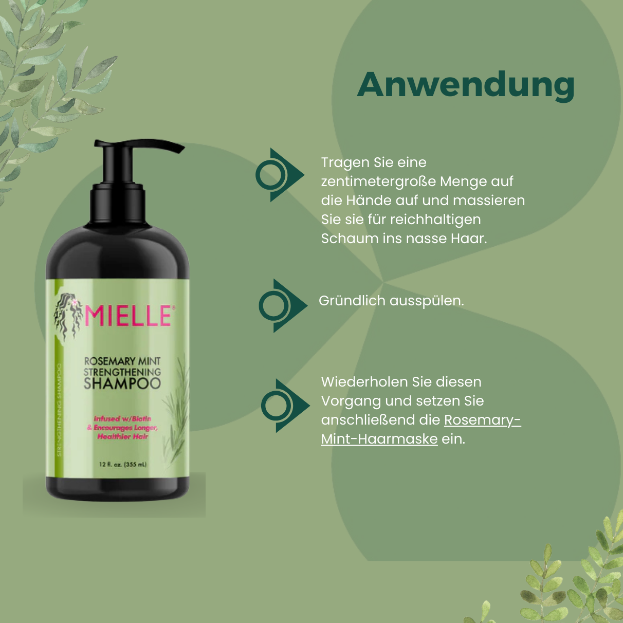 Mielle Rosemary Mint Strengthening Shampoo 355ml_Anwendung