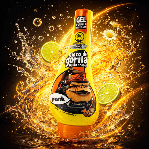 Moco de Gorila Gorilla Snot Gel PUNK 340g in dynamischem Wasser Splash mit frischem Effekt für starken Halt und Styling Kontrolle