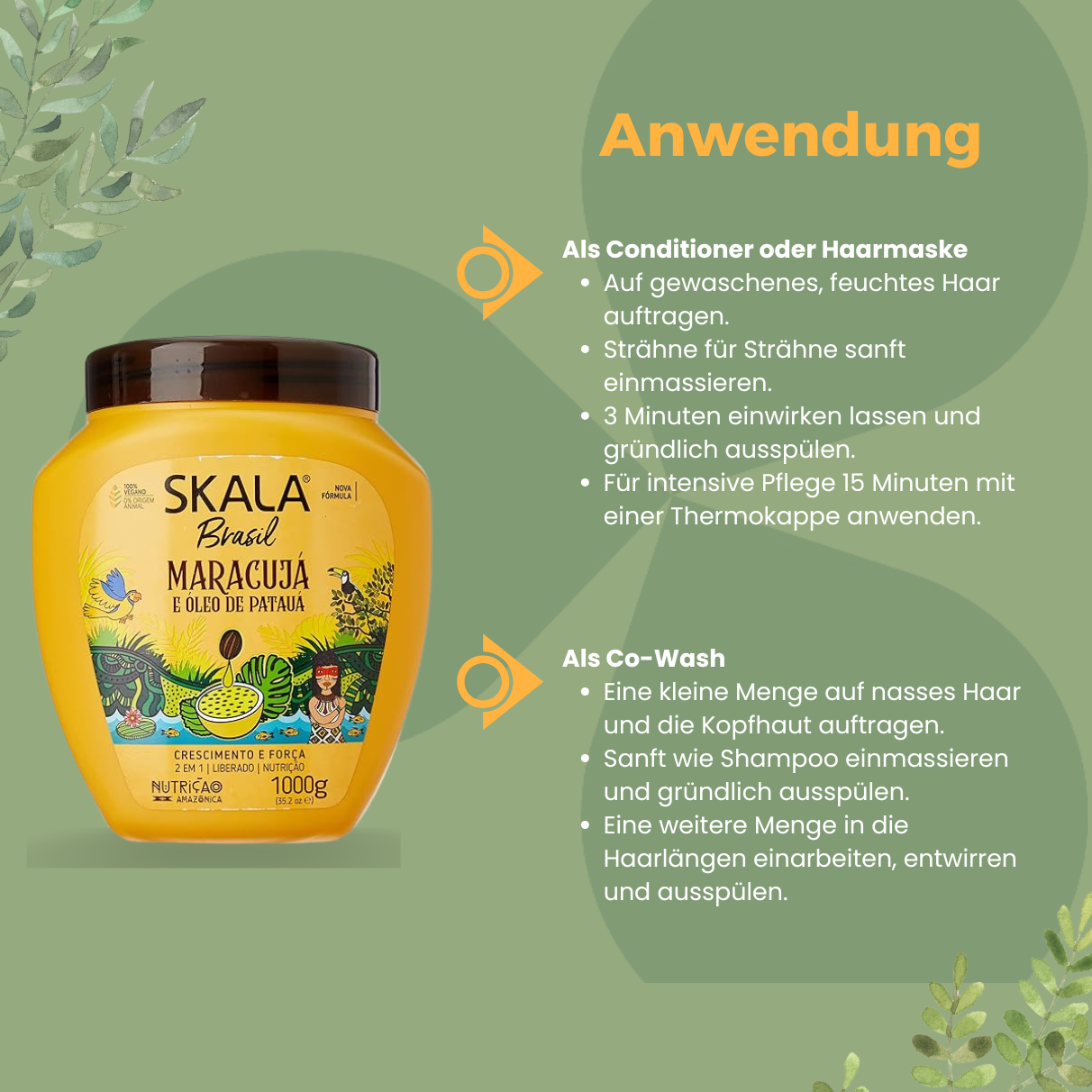 SKALA Brasil Maracujá e Óleo de Patauá 2 in 1 Co-Wash 1000g_Anwendung