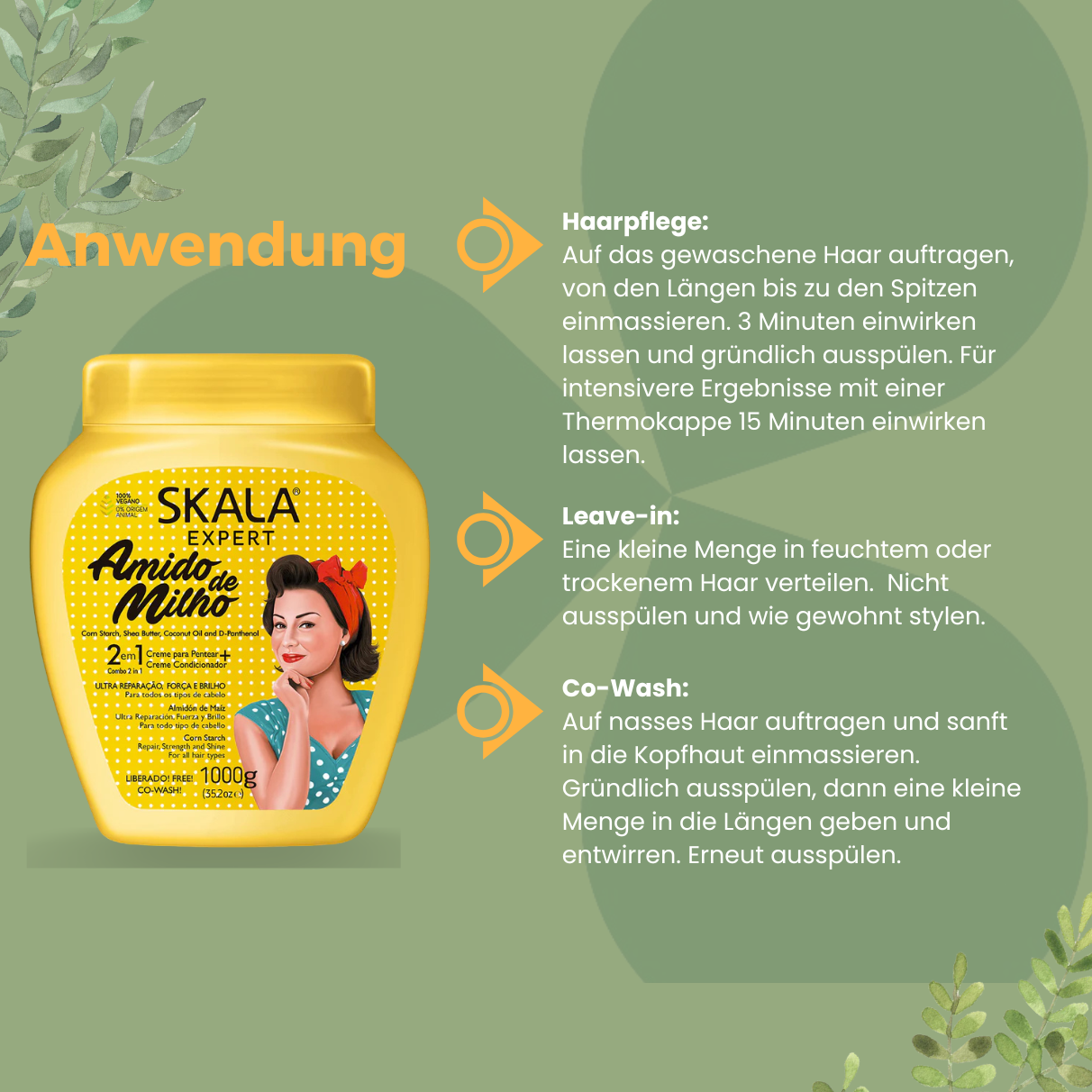 SKALA Expert Amido de Milho 2 in 1 Hair Cream 1000g_Anwendung