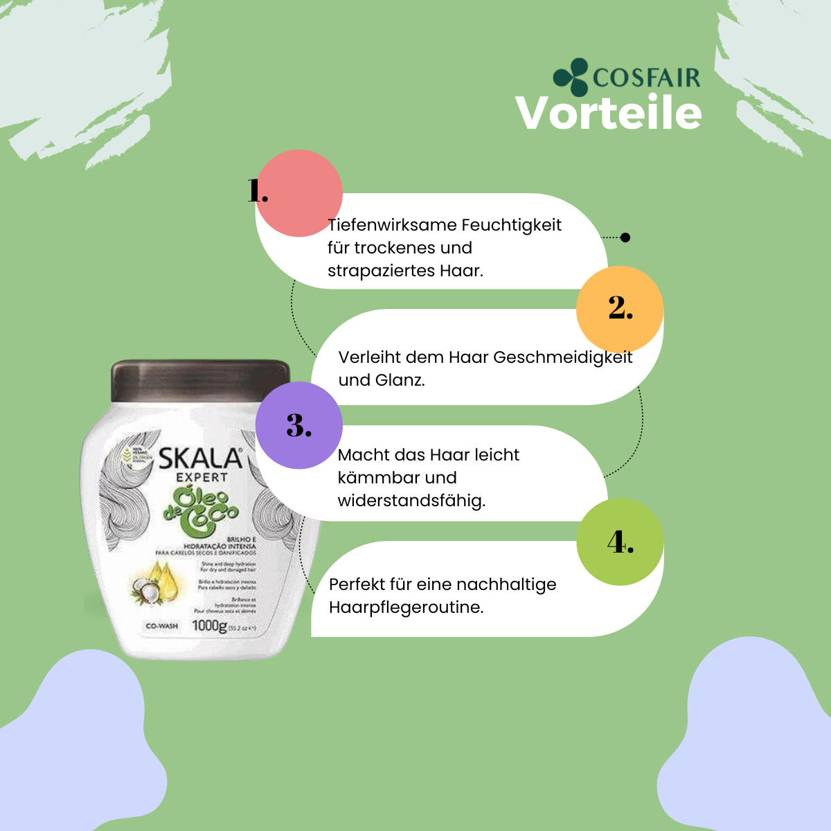 SKALA Expert Óleo de Coco 2 in 1 Co-Wash Cream 1000g_Vorteile