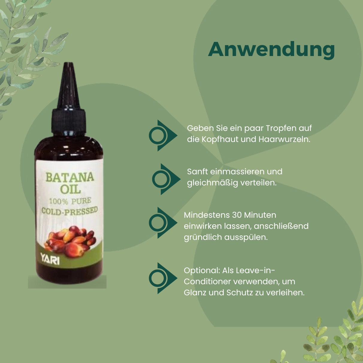 Yari 100% Pure Cold Pressed Batana Oil 105ml_Anwendung