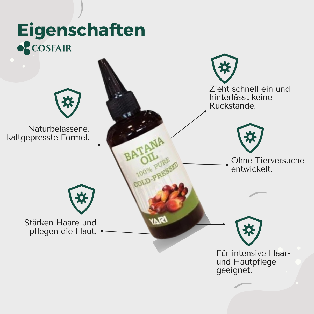Yari 100% Pure Cold Pressed Batana Oil 105ml_Eigenschaften