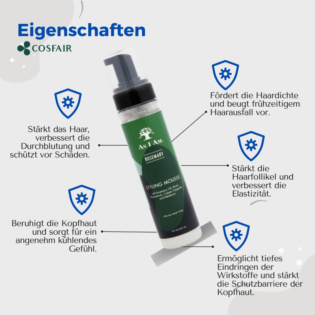 As I Am Rosemary Styling Mousse 237ml - CosFair GmbH
