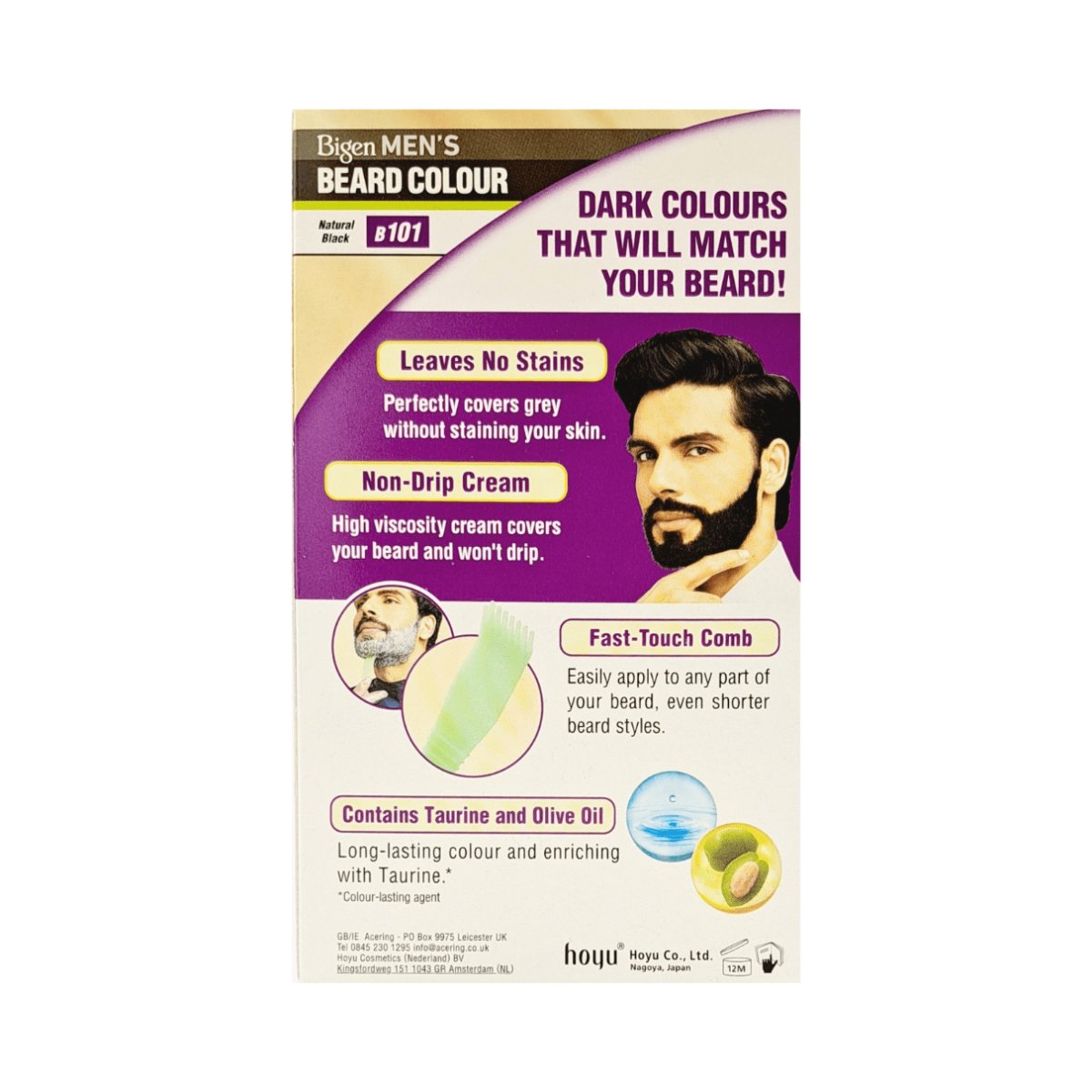 Bigen Men's Beard Colour B101 Natural Black - CosFair GmbH