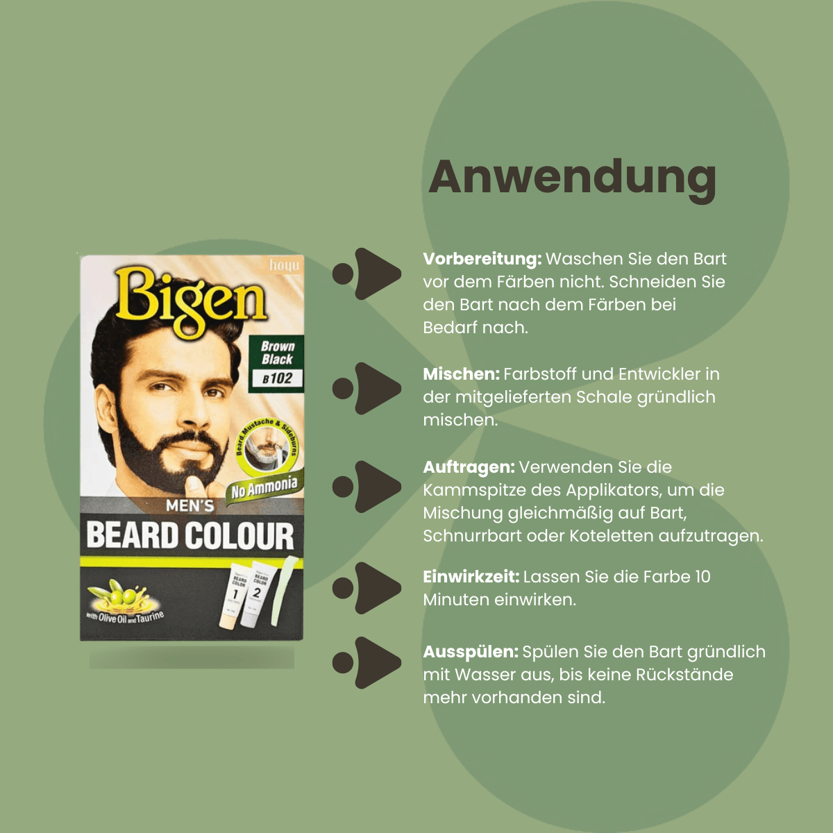 Bigen Men's Beard Colour B102 Brown Black - CosFair GmbH
