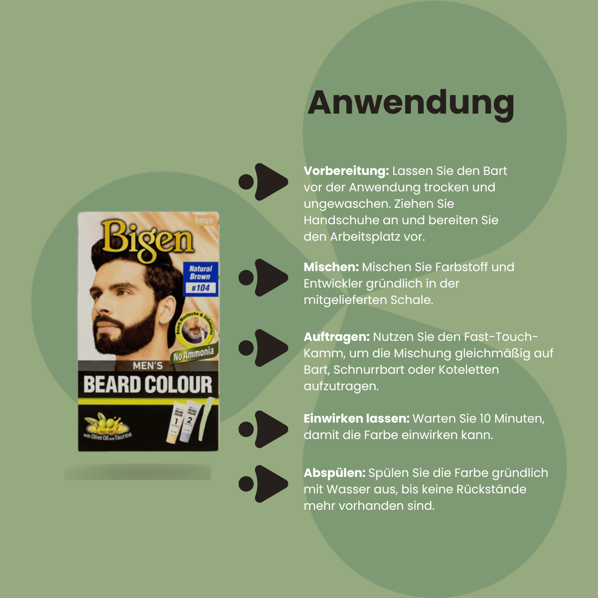 Bigen Men's Beard Colour B104 Natural Brown - CosFair GmbH