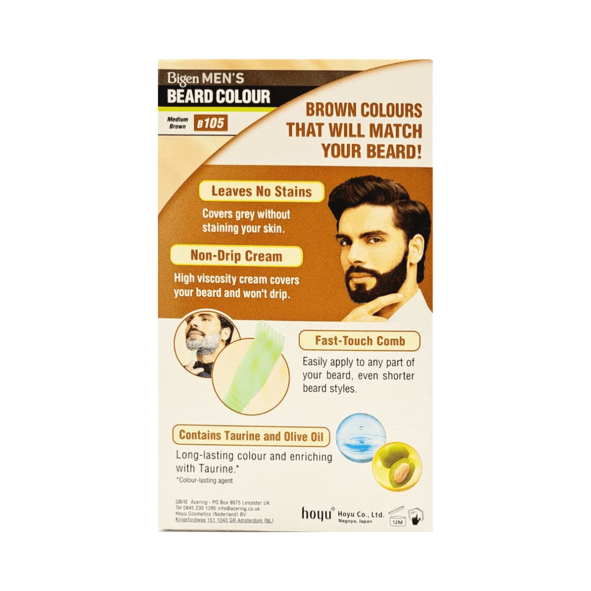 Bigen Men's Beard Colour B105 Medium Brown - CosFair GmbH