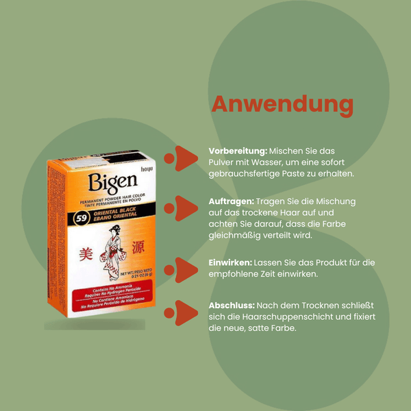 Bigen Permanent Powder Hair Colour 59 Oriental Black - CosFair GmbH