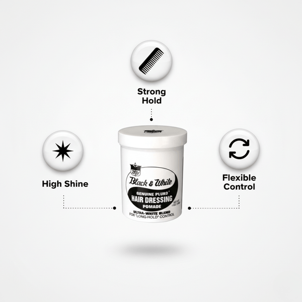 Black & White Genuine Pluko Hair Dressing Pomade 200g - CosFair GmbH