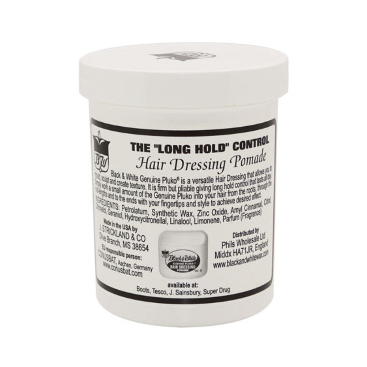 Black & White Genuine Pluko Hair Dressing Pomade 200g - CosFair GmbH