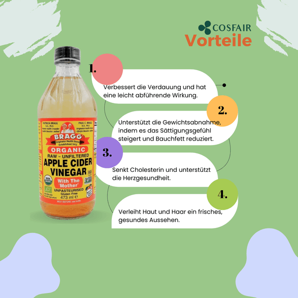 Bragg Organic Raw Unfiltered Apple Cider Vinegar 473ml - CosFair GmbH