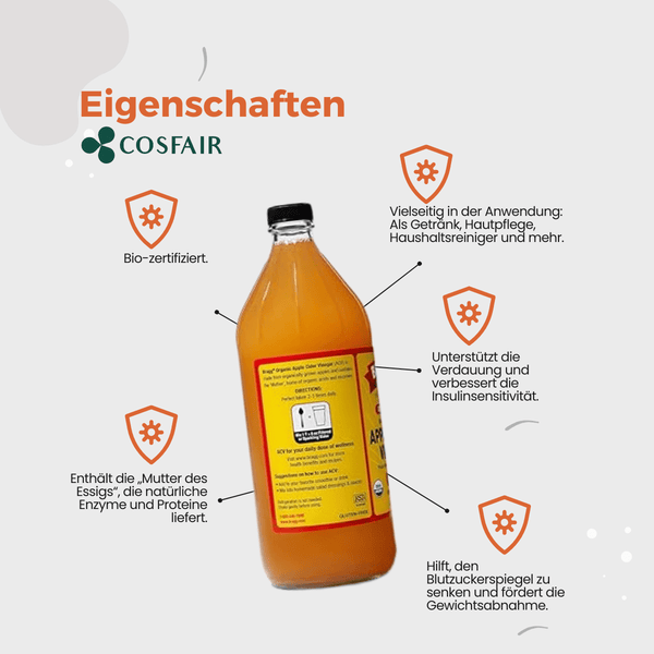 Bragg Organic Raw Unfiltered Apple Cider Vinegar 946ml - CosFair GmbH
