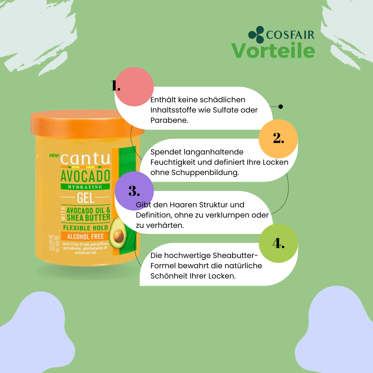 Cantu Avocado Hydrating Gel 524g - CosFair GmbH