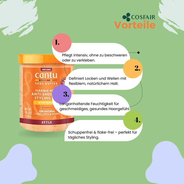 Cantu Shea Butter Anti - Shedding Styling Gel Honey 524g - CosFair GmbH