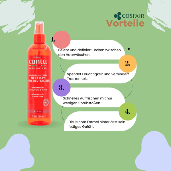 Cantu Shea Butter Comeback Next Day Revitalizer 355ml - CosFair GmbH