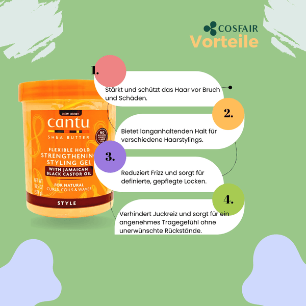 Cantu Shea Butter Flexibel Hold Strengthening Gel 524g - CosFair GmbH