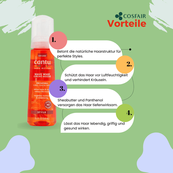 Cantu Shea Butter Hair Wave Whip Curling Mousse 248ml - CosFair GmbH