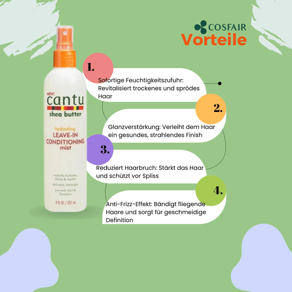 Cantu Shea Butter Hydrating Leave - in Conditioning Mist 237ml - CosFair GmbH