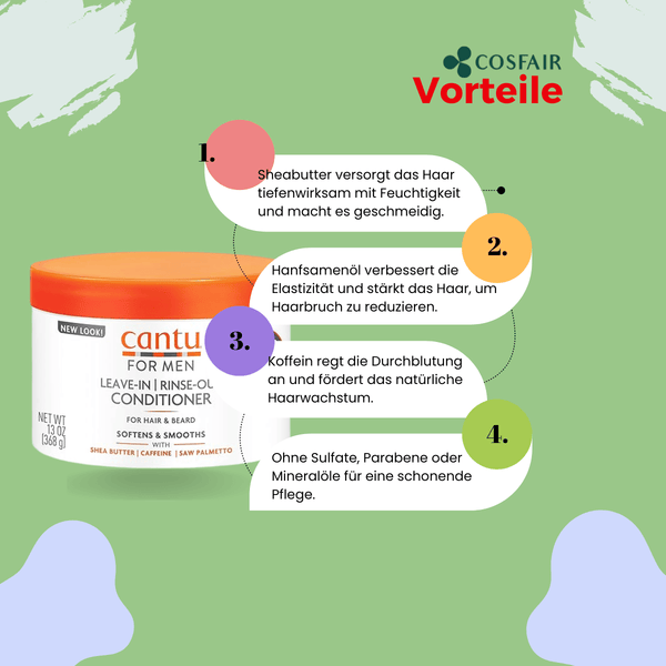 Cantu Shea Butter Men’s Collection Leave - in Conditioner 370g - CosFair GmbH