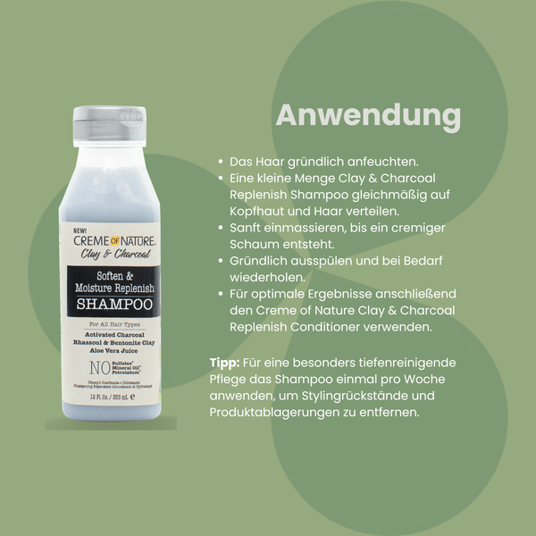 Creme of Nature Clay & Charcoal Replenish Shampoo 355ml - CosFair GmbH