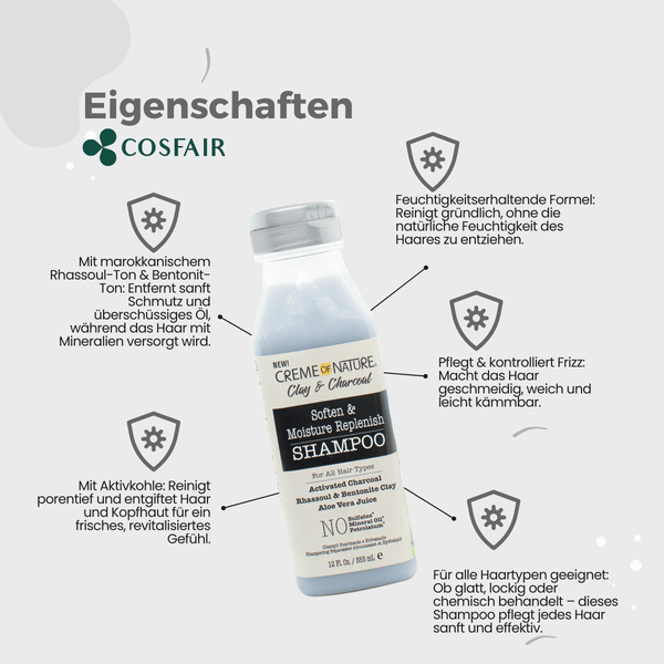 Creme of Nature Clay & Charcoal Replenish Shampoo 355ml - CosFair GmbH
