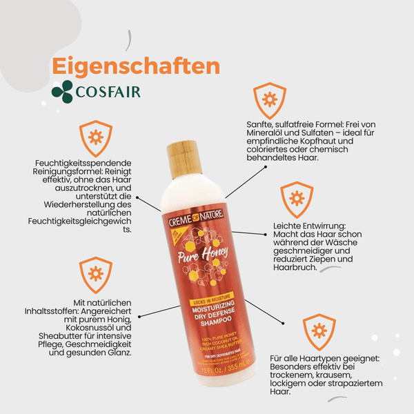 Creme of Nature Pure Honey Moisturizing Dry Defense Shampoo 355ml - CosFair GmbH