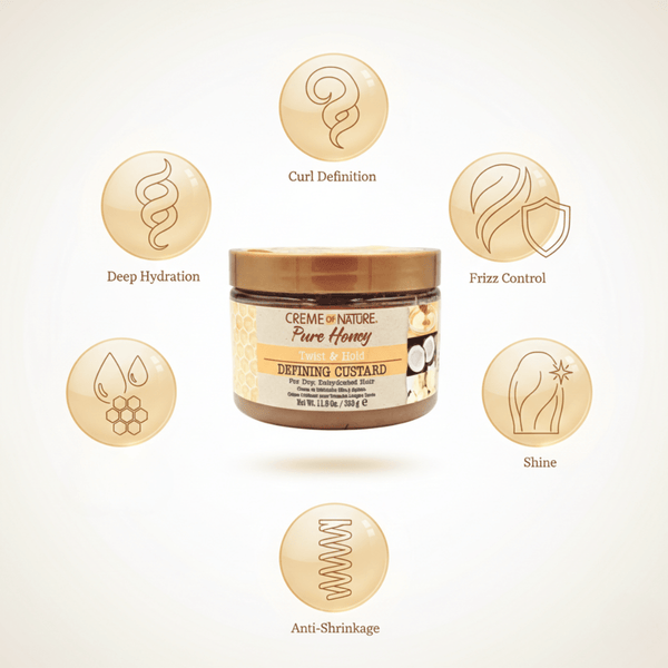 Creme of Nature Pure Honey Twist & Hold Defining Custard 326g - CosFair GmbH