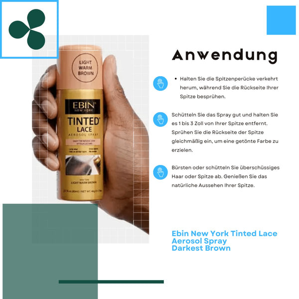 Ebin New York Tinted Lace Aerosol Spray Darkest Brown 49g - CosFair GmbH