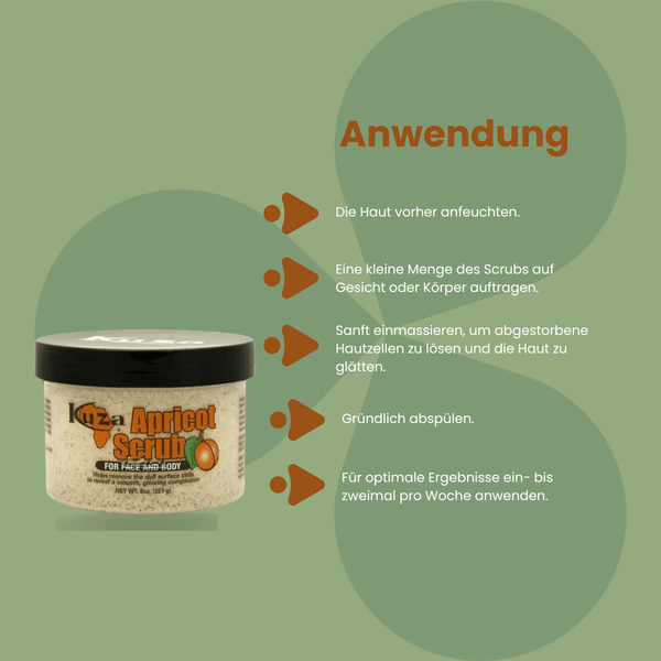 Kuza Apricot Scrub for Face & Body 227 g - CosFair GmbH