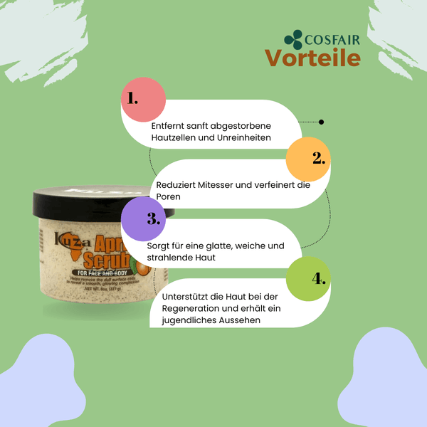 Kuza Apricot Scrub for Face & Body 227 g - CosFair GmbH