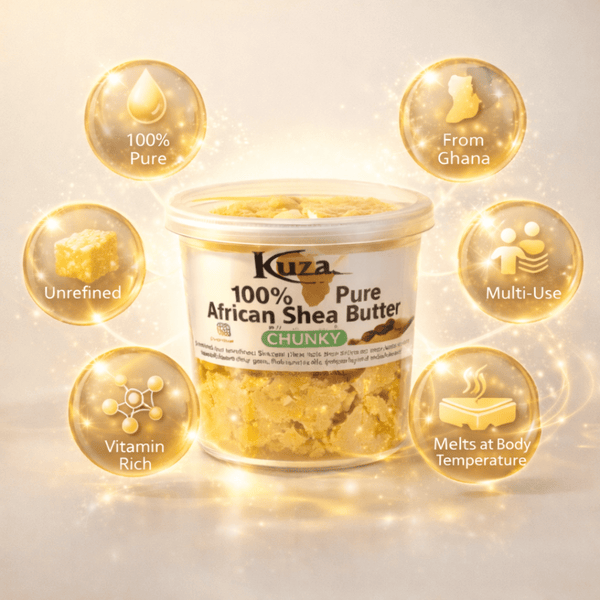 Kuza Pure African Sheabutter Chunky 283g - CosFair GmbH