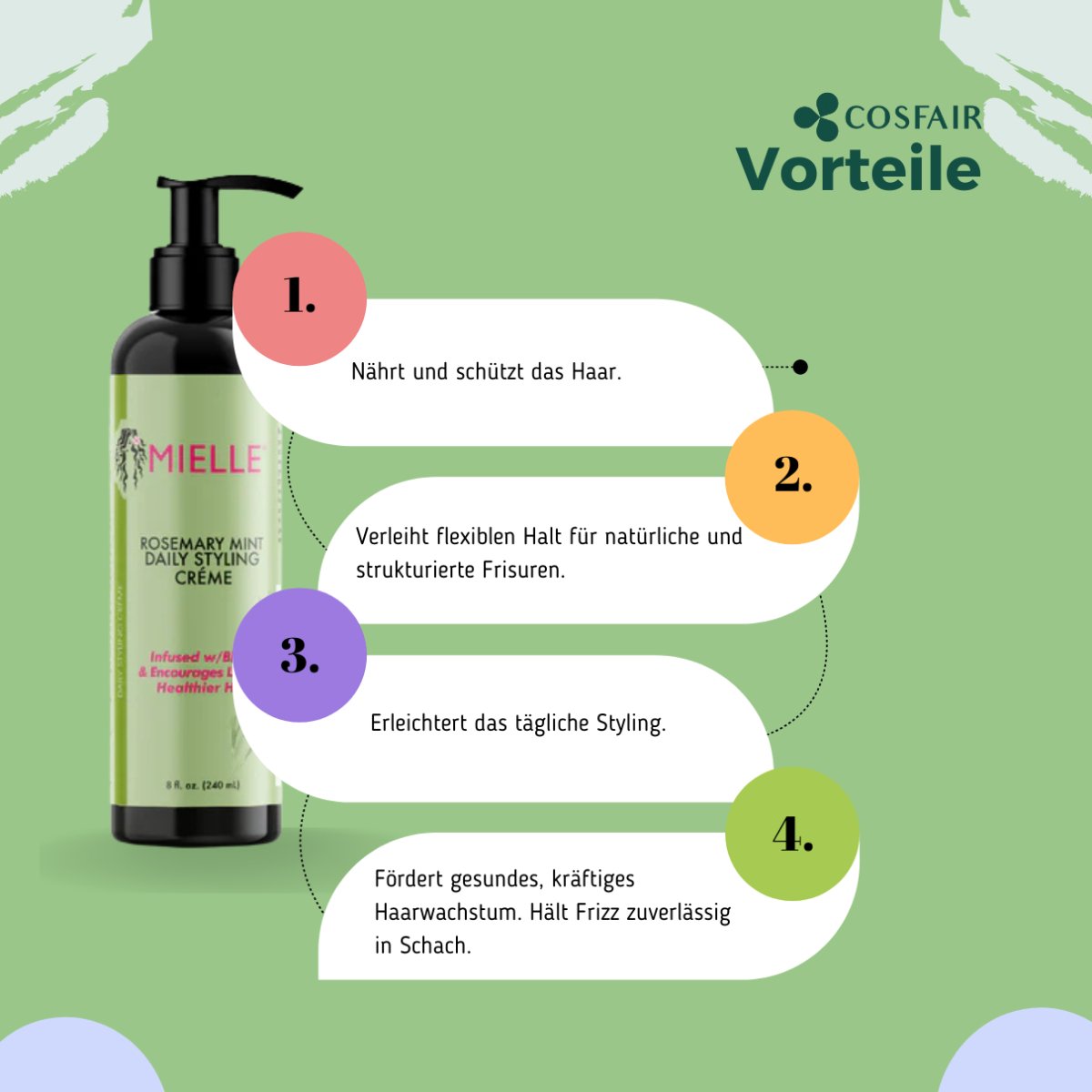 Mielle Rosemary Mint Daily Styling Créme 240ml - CosFair GmbH