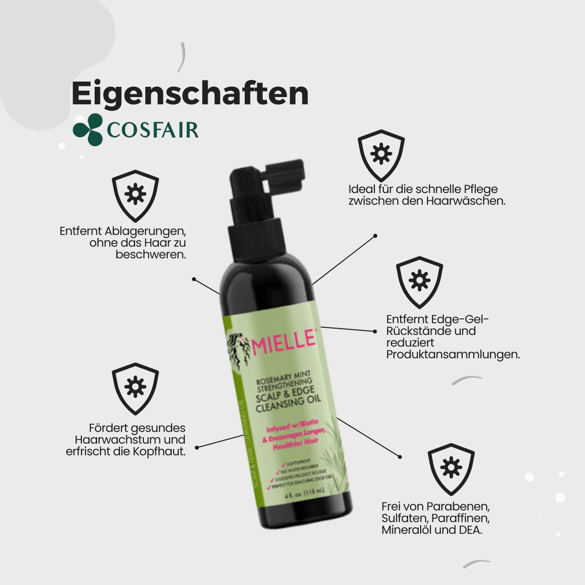 Mielle Rosemary Mint Scalp & Edge Cleansing Oil 118ml - CosFair GmbH
