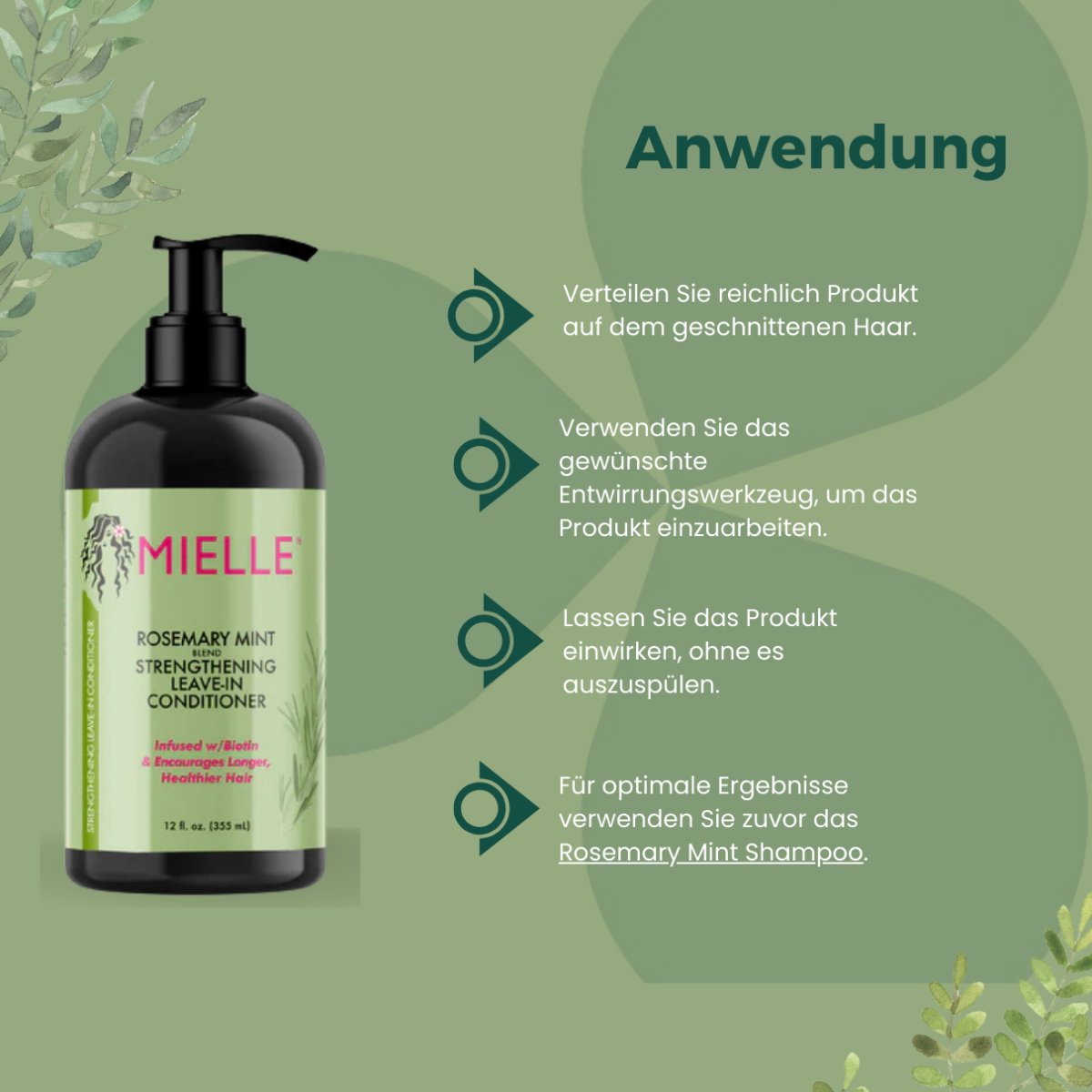 Mielle Rosemary Mint Strenghtening Leave - in Conditioner 355ml - CosFair GmbH