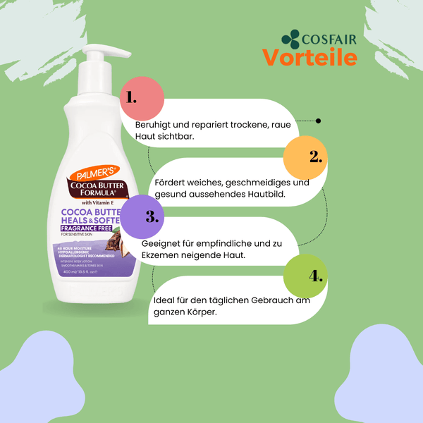Palmer's Cocoa Butter Formula Fragrance Free Cocoa Butter Softens 400 ml - CosFair GmbH