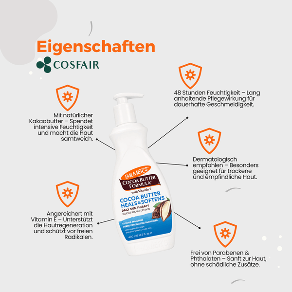 Palmer's Cocoa Butter Formula Vitamin - E Cocoa Butter Heals & Softens 400 ml - CosFair GmbH