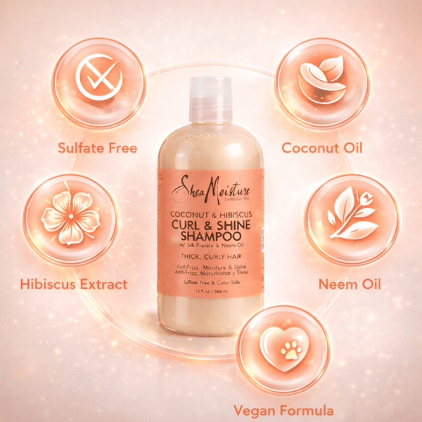 Shea Moisture & Coconut Hibiscus Curl Shine Shampoo 384 ml - CosFair GmbH